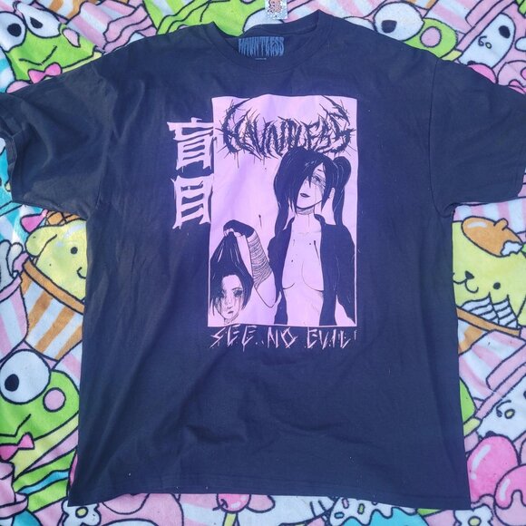 New Size XL Spencer's See No Evil Yandere Baddie Evil Alternative Anime Girl Top - Picture 1 of 6